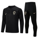 Conjunto Timão Ziper Curto Treino Preto