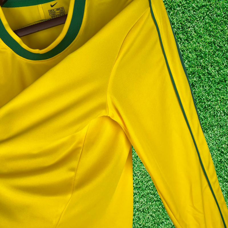 Camisa Brasil I 1998 Retrô Manga Longa