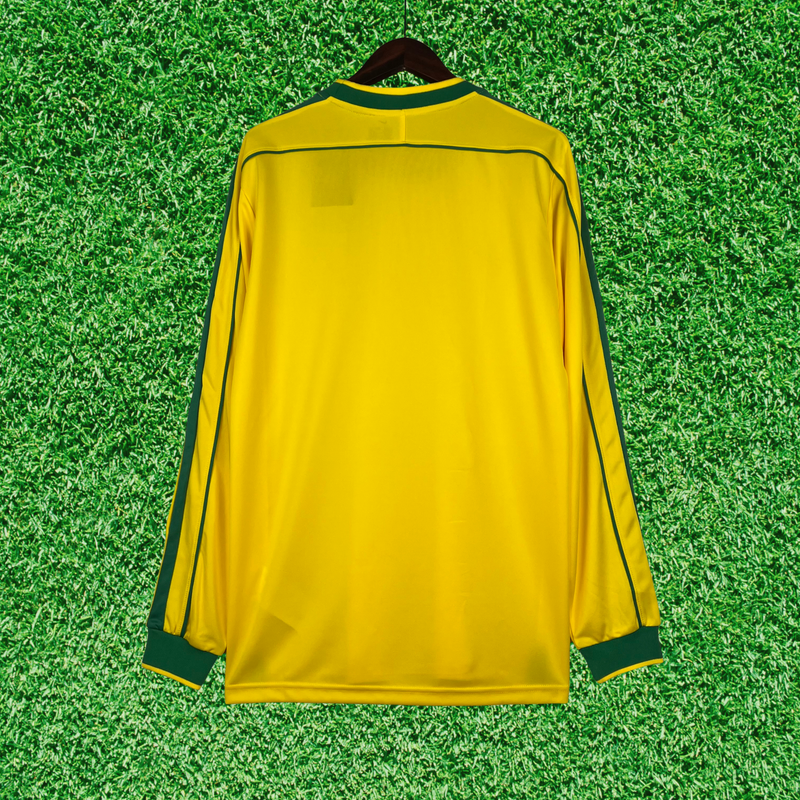 Camisa Brasil I 1998 Retrô Manga Longa