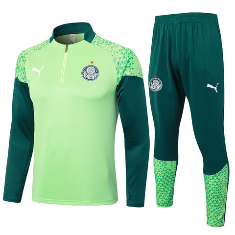 Conjunto Palmeiras Ziper Curto Treino 2024/25 Verde Claro