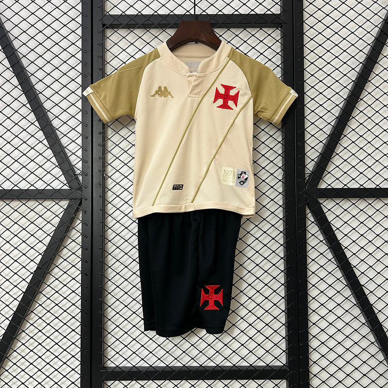 Conjunto Vasco Infantil III 24/25 Kombat Jogador Kappa - Bege