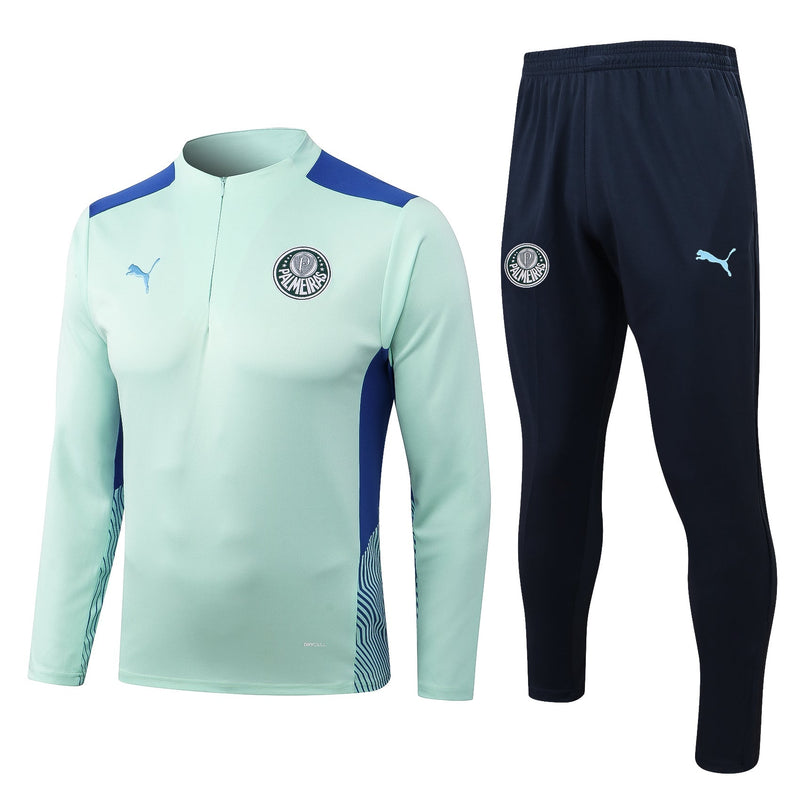 Conjunto Palmeiras Ziper Curto Treino 2022/23 Azul