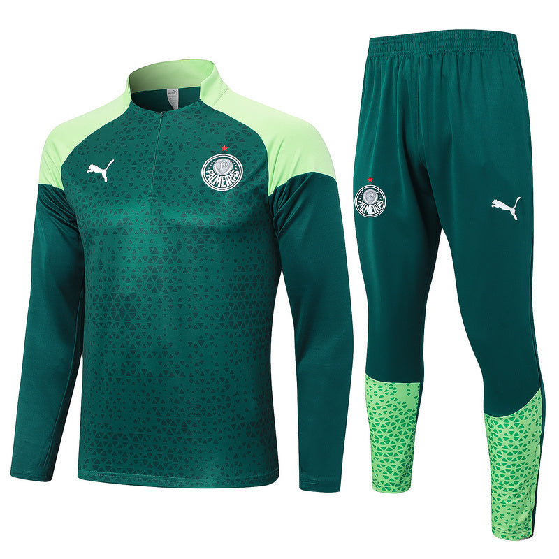 Conjunto Palmeiras Ziper Curto Treino 2024/25 Verde Escuro